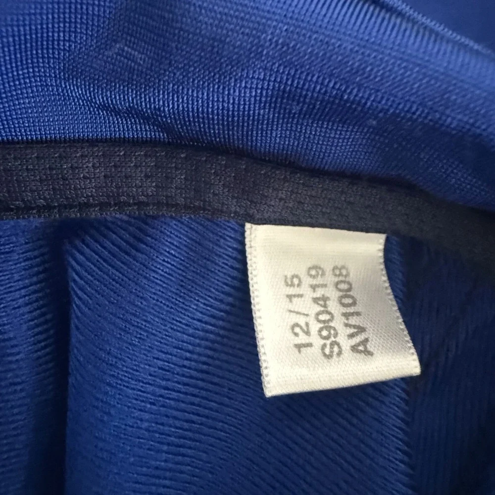 Adidas Essential Track Jacket Men's Large Blue 3-Stripe Full Zip Sports Tracking